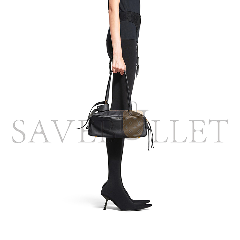 BALENCIAGA WOMEN'S CARRIE BOWLING BAG SMALL IN BLACK 8329202ABNQ1000  (31*12*12cm)